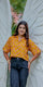 Yellow Floral Printed Casual Crop Shirt