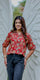 Red Floral Printed Casual Crop Shirt