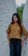 Mustard Floral Printed Crop Shirt