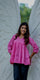 Pink Handblock Printed Peplum Top