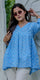 Sky Blue Handblock Printed Peplum Top