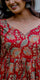 Red Ethnic Printed Tiered Midi Dress with Flared Sleeves