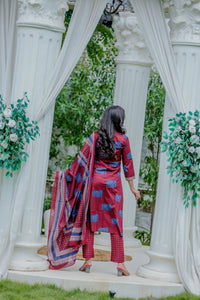 Elegant Cotton Kurti Suit for Women Maroon