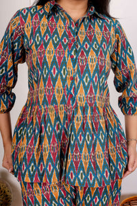 Cotton Co-Ord Set with Floral Embroidery