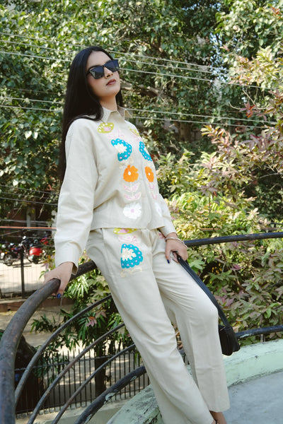 Elegant hand- embroidered  co-set for woman