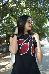 Black One Shoulder Cotton Cord Set