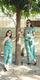 Sea Green Leaf Embroidered Co-ord Set For girls & women