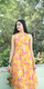 Yellow Floral Printed Sleeveles Kurti With Straight Pants For Women