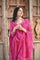 chiffon  Pink Bandhani Kurti Set With Flared Pants & Dupatta