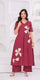 Maroon Clover Petal A-Line Kurta Set