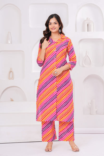 Candy Stripe Poplin Kurta Pant Set