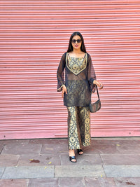 Noir Zari Overlay Palazzo Set Outfit