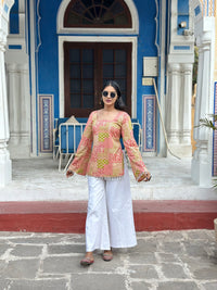 Amber Mosaic Print Kurti – Cotton, Back Dori