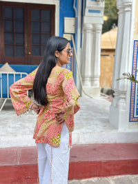 Amber Mosaic Print Kurti – Cotton, Back Dori