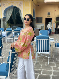 Amber Mosaic Print Kurti – Cotton, Back Dori