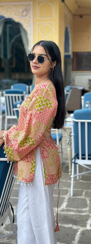 Amber Mosaic Print Kurti – Cotton, Back Dori