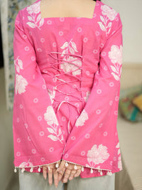Roselle Bloom Cotton Top – Pink