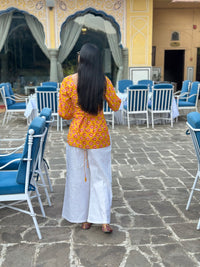 Mustard Buti Cotton Kurti – Back Dori