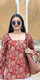 Deep Red Floral Cotton Kurti – Back Dori