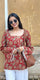 Deep Red Floral Cotton Kurti – Back Dori