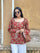 Deep Red Floral Cotton Kurti – Back Dori