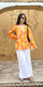 Yellow Pink Floral Cotton Kurti – Back Dori
