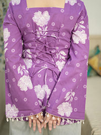 Roselle Bloom Cotton Top – Lavender