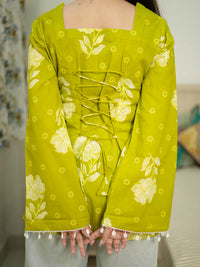 Roselle Bloom Cotton Top – Lime Green