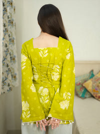 Roselle Bloom Cotton Top – Lime Green