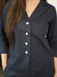 Midnight Navy Poplin Co-ord Set