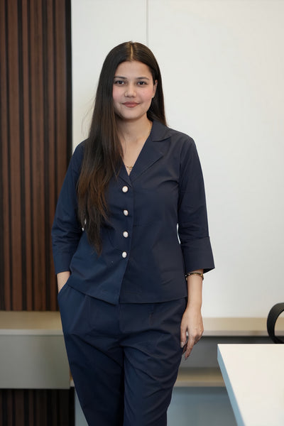 Midnight Navy Poplin Co-ord Set