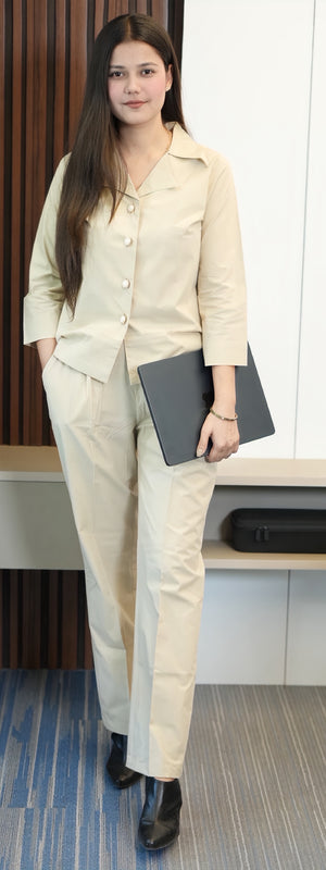 Ivory Poplin Co-ord Set