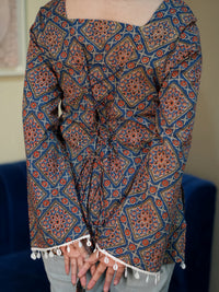 Indigo Block Print Cotton Kurti