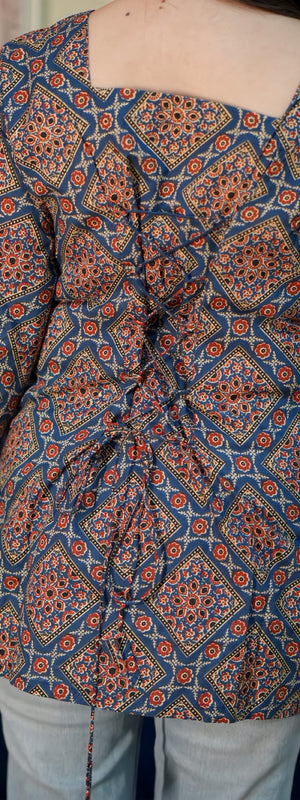 Indigo Block Print Cotton Kurti
