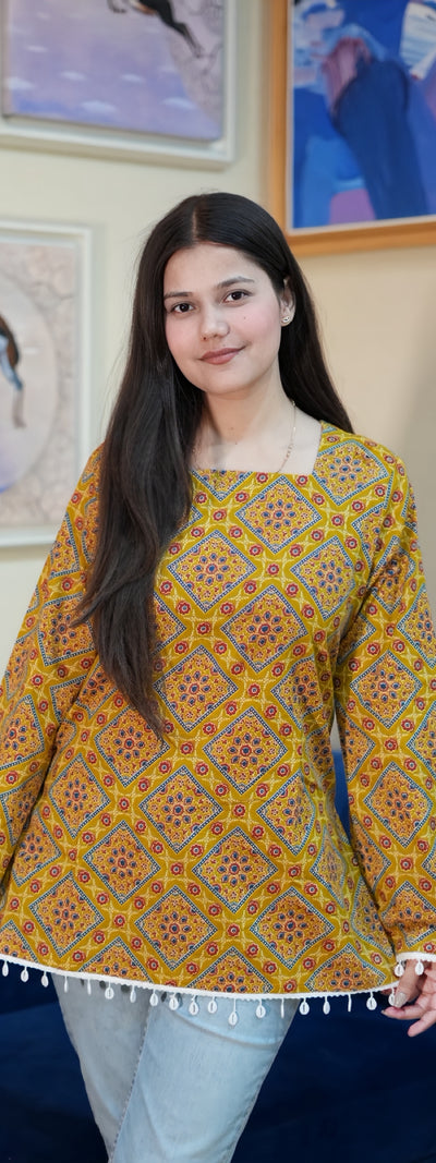 Rustic Bloom Cotton Kurti
