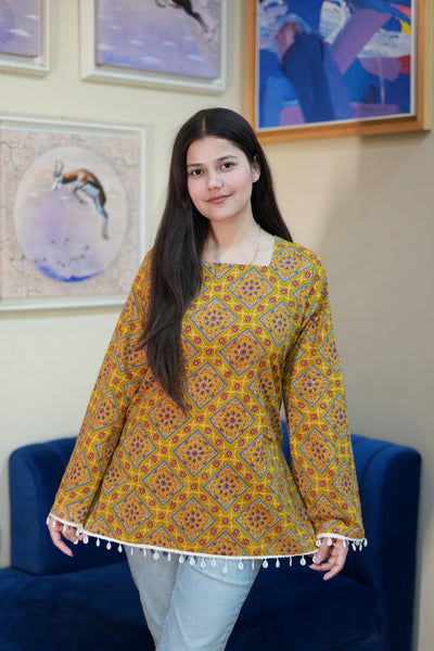 Rustic Bloom Cotton Kurti