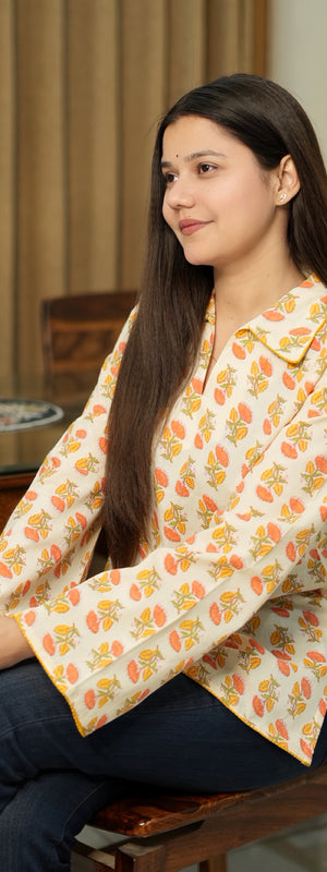 Vintage Print Cotton Kurti