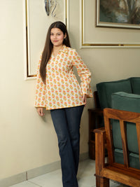 Vintage Print Cotton Kurti