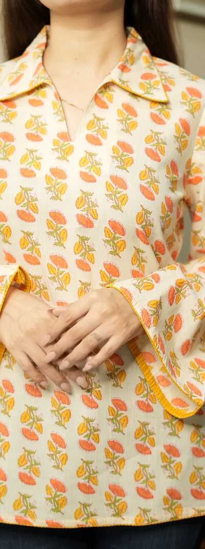 Vintage Print Cotton Kurti