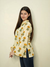 Boho Leaf Cotton Kurti