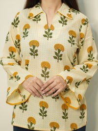 Boho Leaf Cotton Kurti