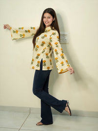 Boho Leaf Cotton Kurti