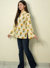Boho Leaf Cotton Kurti