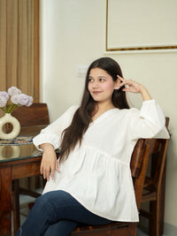 Pearl White Cotton Dress