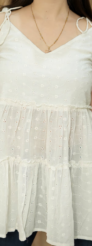 Snow Bloom Cotton Dress
