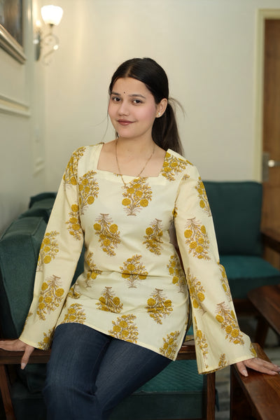 Floral Grace Cotton Kurti