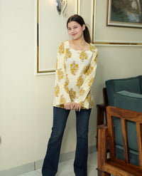 Floral Grace Cotton Kurti