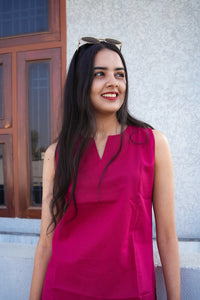 Berry Bliss Sleeveless Patiala 2-Piece Set