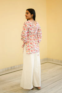 Ivory Vine Premium Cotton Full Sleeve Short Top