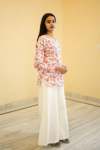 Ivory Vine Premium Cotton Full Sleeve Short Top